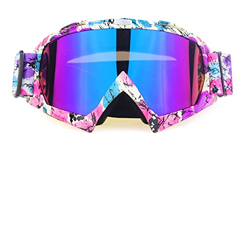 Motocycle-Brille Outdoor Motorcycle-Brille Radfahren Off-Road Ski Sport EIN FERNSEHER Dirt Bike Racing Gläser für Fox Motocross-Brille (Color : Pink, Eyewear Size : One Size) von LLDDSS