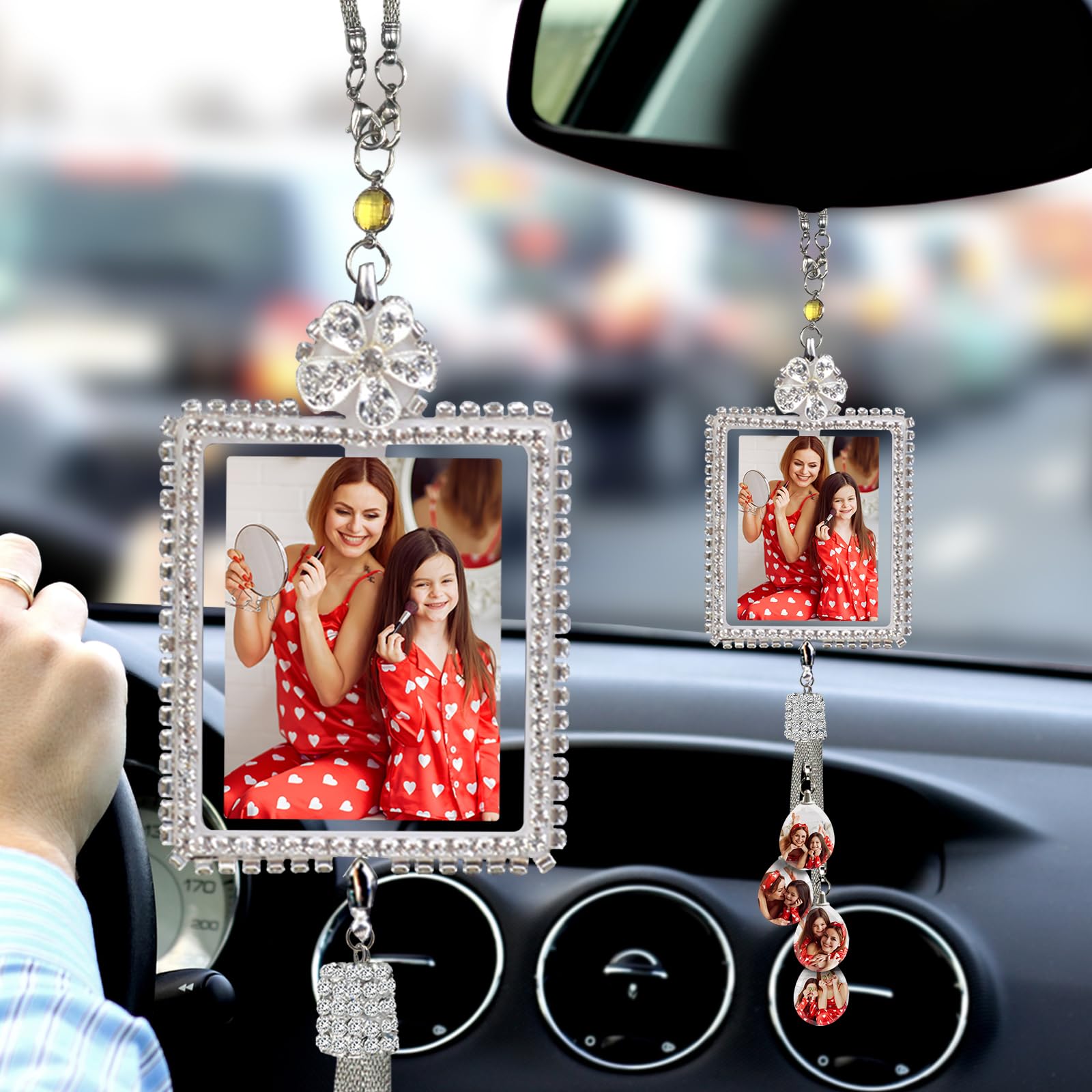 Personalisiertes Foto Auto hängenden Zubehör, benutzerdefinierte Auto Rückspiegel hängenden Decoration,benutzerdefinierte Auto Innenraum Ornament, von LLKCHQD