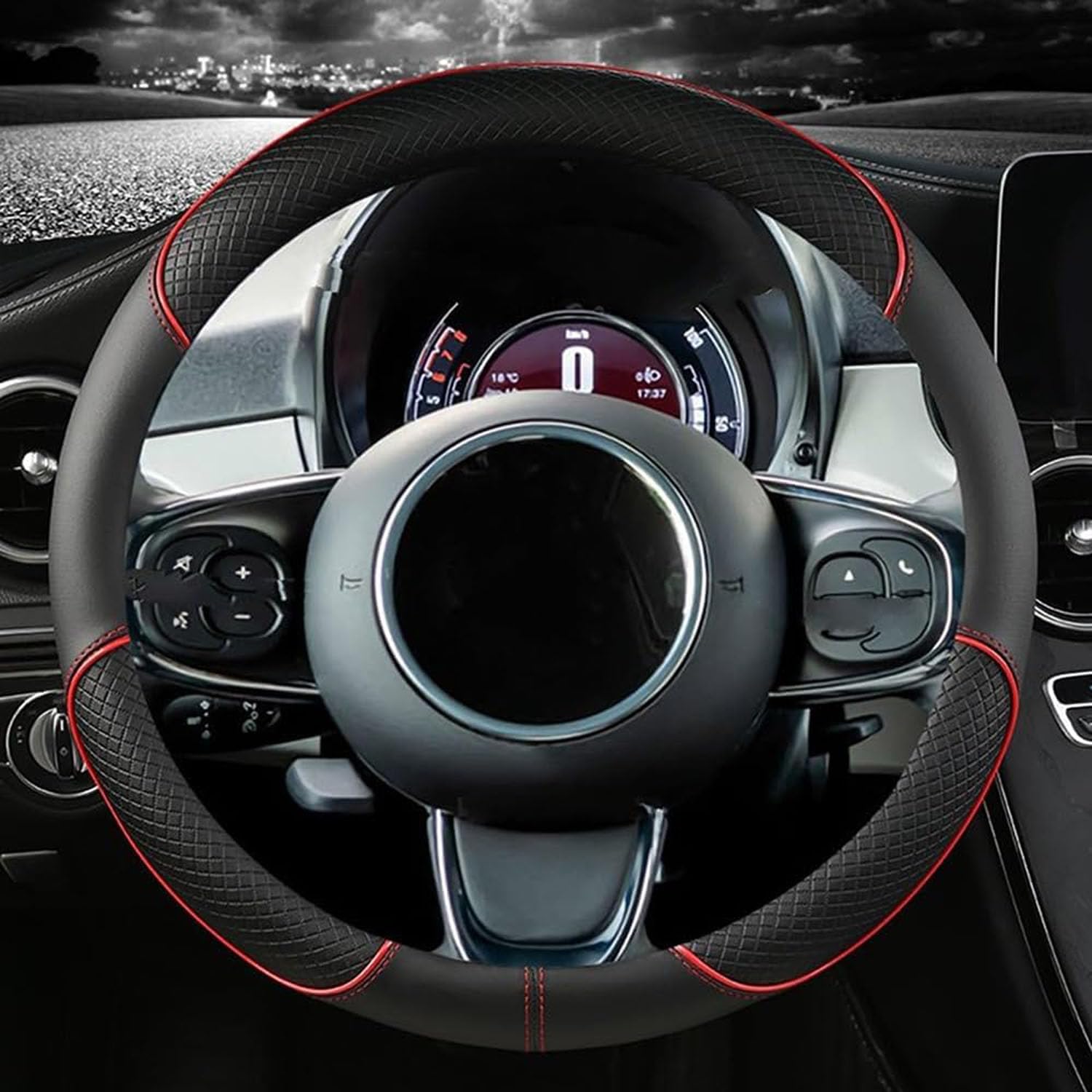 Auto Lenkradbezug,Für Jeep Compass Ⅱ SUV 2017 2018 2019 2020 2021-2024,Anti Rutsch Atmungsaktiv Lenkradabdeckung Lenkradschoner Dekozubehör,A-Red-Type O Auto Lenkradbezug,Für Jeep Compass Ⅱ SUV 2017 2018 2019 2020 2021-2024,Anti Rutsch Atmungsaktiv Lenkradabdeckung Lenkradschoner Dekozubehör,A-Red-Type O von LLL6zzzK