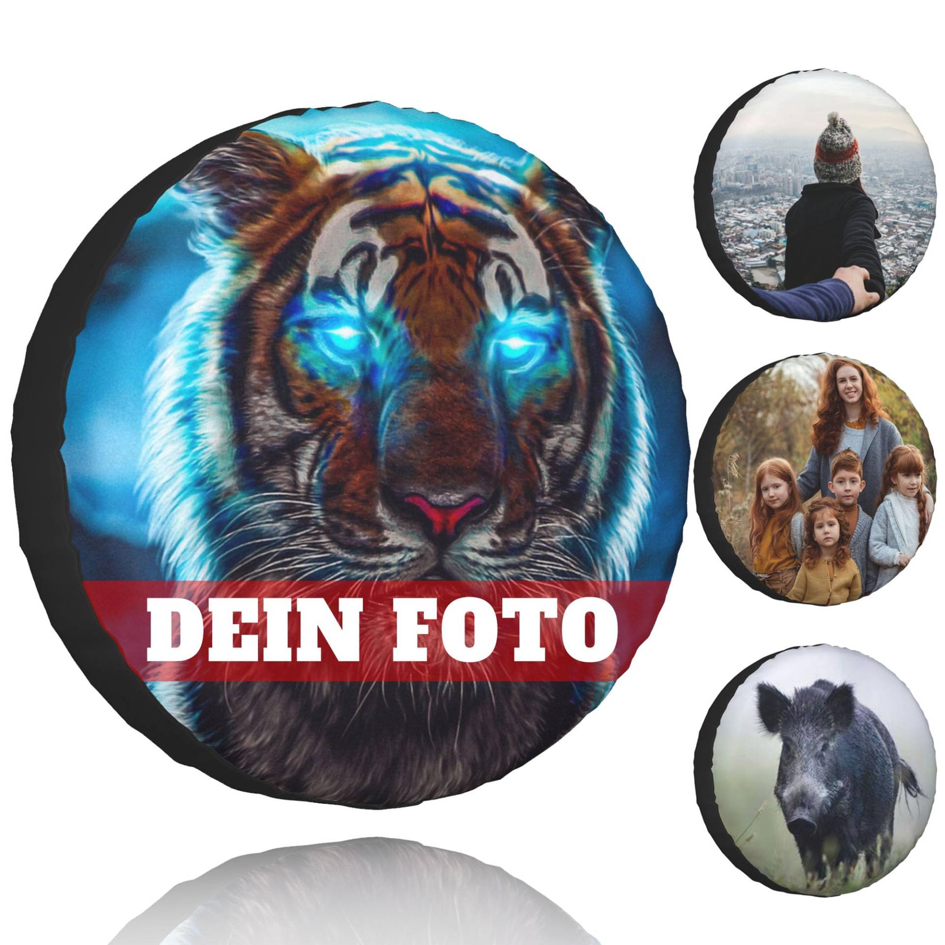 Personalisierte Foto-Reserveradabdeckung - Individuelles Reifenabdeckung mit eigenem Foto - fügen Sie Ihr eigenes Design, Logo, Text - für Jeep, Anhänger, RV, SUV, LKW und mehr von LLLGSH