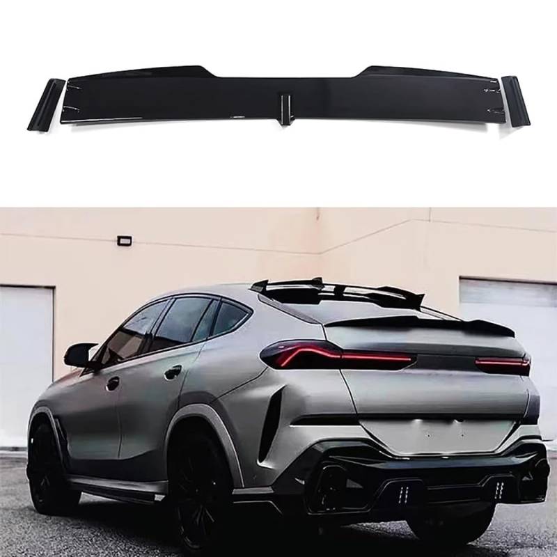 für BMW X6 X6M G06 2019 – 2024 Heckspoiler Spoiler Kofferraumspoiler Lippe Heckflügel,Zur Verringerung des Widerstands Heckscheiben Dachspoilerflügel.,A-Glossy Black von LLLyyyJ