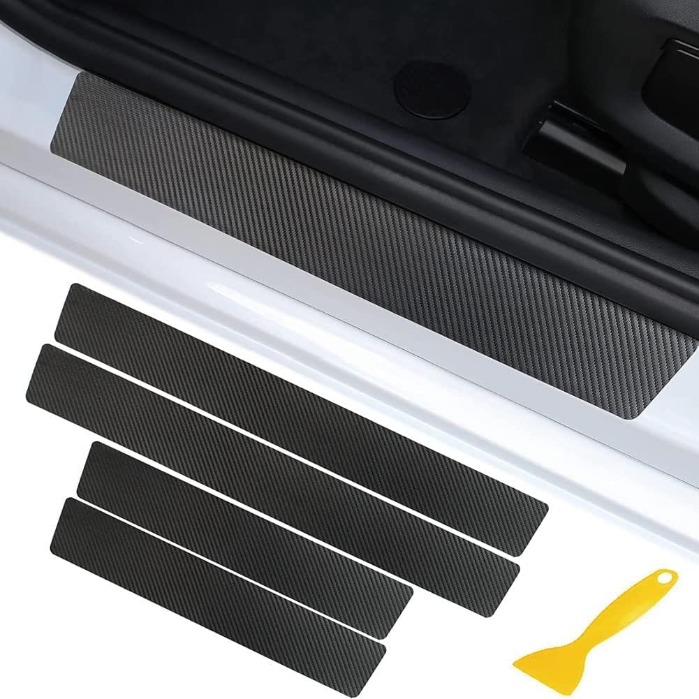 LLTSNT 4 Stück Auto Einstiegsleisten Carbon Faser Aufkleber für Volvo S60 2014-2022,Anti Scratch Türschweller Schutz Leisten Auto Zubehör von LLTSNT