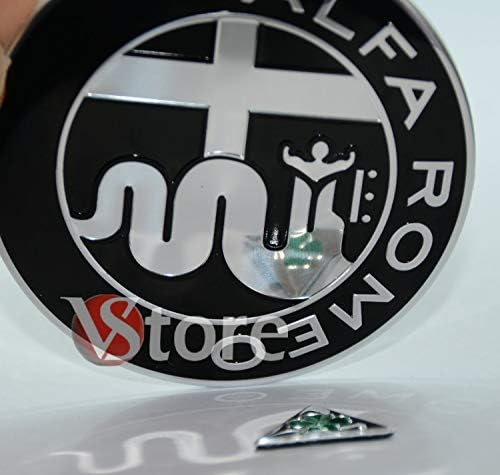 Auto Logo Emblem Badge für Alfa Romeo 147 156 159 Brera Mito,74mm,Frontklappe Kofferraum Heckklappen Logo Aufkleber Selbstklebend Karosserie Styling Anbauteile Zubehör von LLTSNT