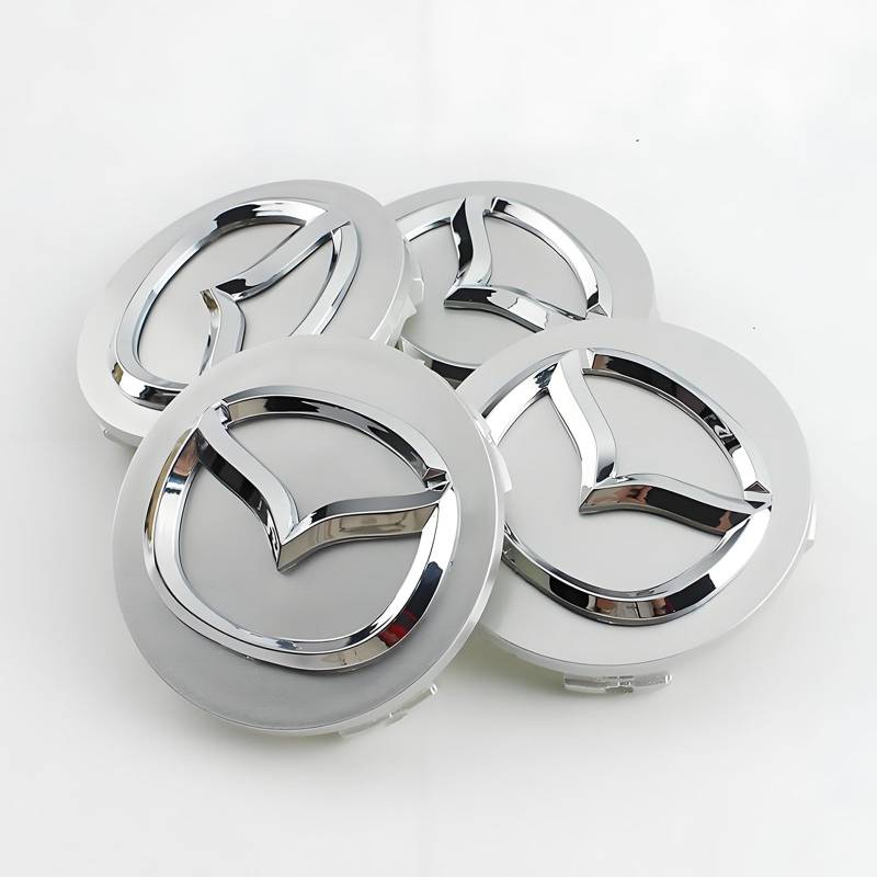 4 Stück Nabendeckel für Mazda 60mm, Radnabenkappen Felgenkappen Felgendeckel Nabenkappen Wheel Caps Radnabenabdeckung,Silver von LLTSNT