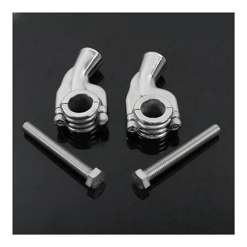 LLYIXUAI Motorrad Lenkererhöhung Für Chopper Für Bobber Motorrad Riser 22mm 25mm Lenker Rise Clamp Pullback Riser(A 22mm Silver) von LLYIXUAI