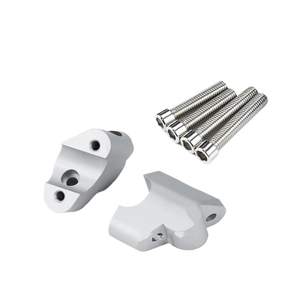 LLYIXUAI Motorrad Lenkererhöhung Für Multistrada Für V4S Für V4 Für Pikes Für Peak Motorrad Zubehör Aluminium Lenker Riser Clamp(Silver) von LLYIXUAI