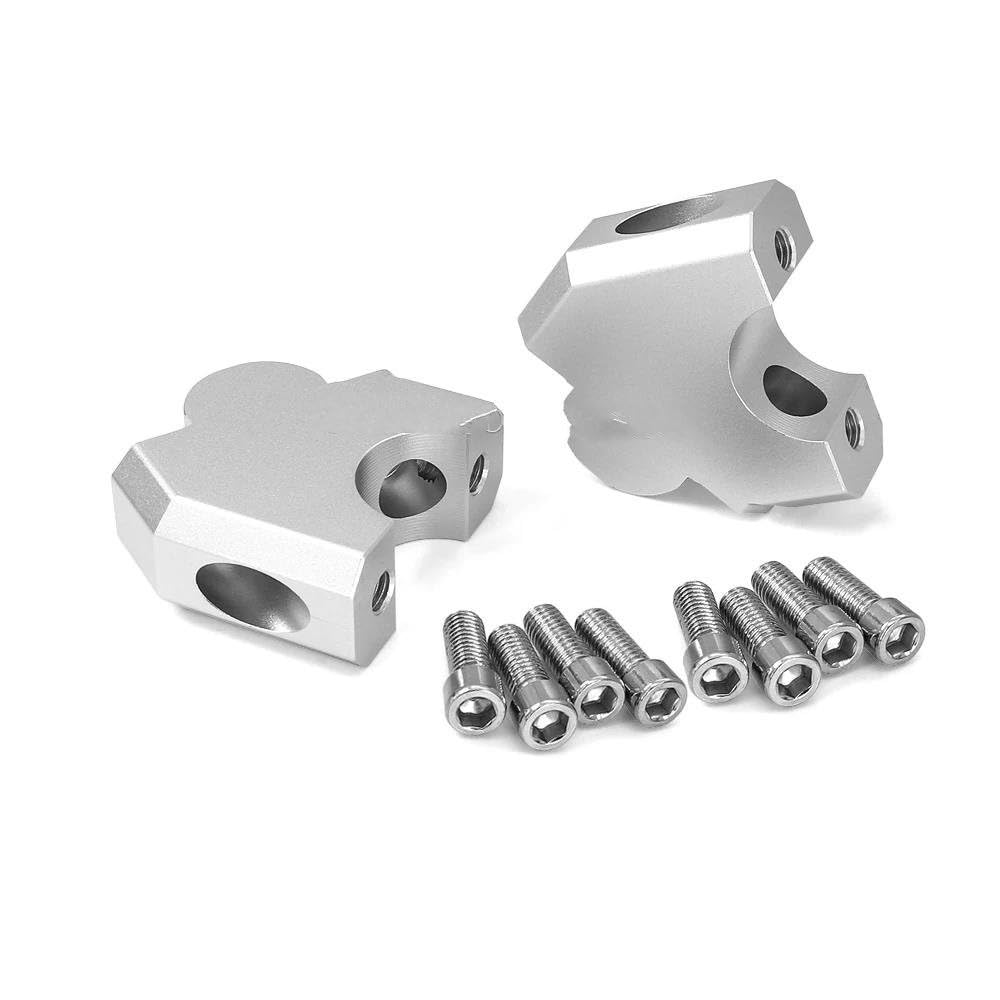 LLYIXUAI Motorrad Lenkererhöhung Für NT1100 2022 2023 Motorrad Zubehör Lenker Riser Klemme 28mm Griff Bar Verlängern Adapter(Silver) von LLYIXUAI