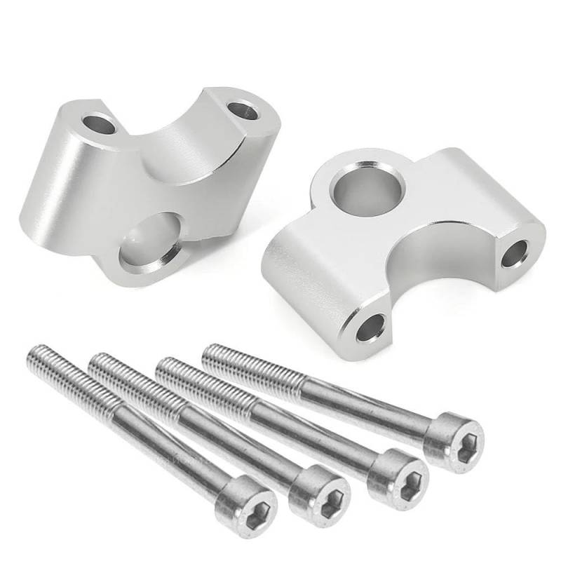 LLYIXUAI Motorrad Lenkererhöhung Für R1250RT 2021 Motorrad Lenker Riser 32MM Lenkrad Erhöhen Griff Bar Clamp Verlängern Adapter(Silver) von LLYIXUAI