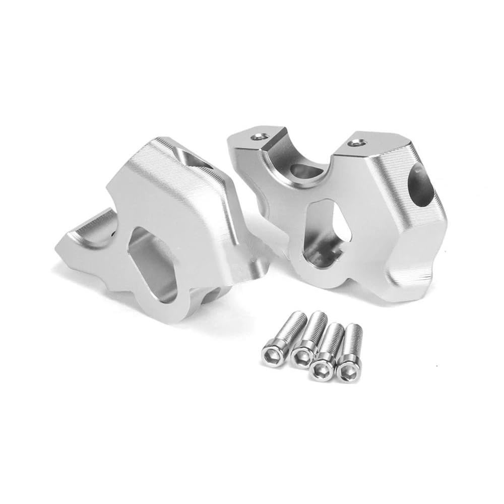 LLYIXUAI Motorrad Lenkererhöhung Für R1300GS 2024 Motorrad Lenker Riser Griff Bar Clamp Verlängern Adapter Erhöhung Klemme(Silver) von LLYIXUAI