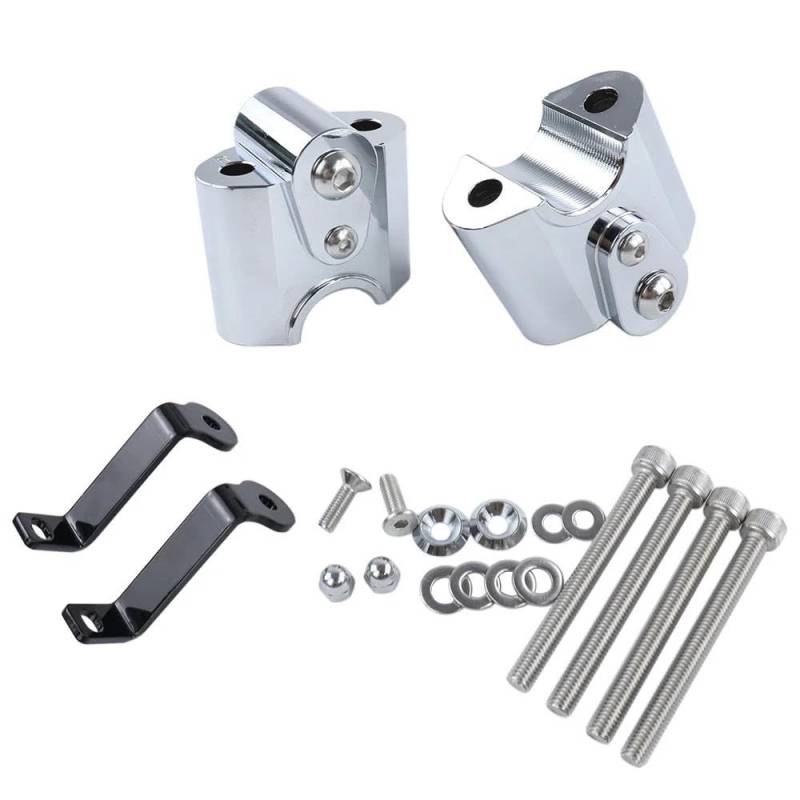 LLYIXUAI Motorrad Lenkererhöhung Für R18 Für Classic 2020-2024 Motorrad Lenker Riser Heighten Adapter Aufstieg Offset Griff Bar Halterung Kit(Chrome) von LLYIXUAI