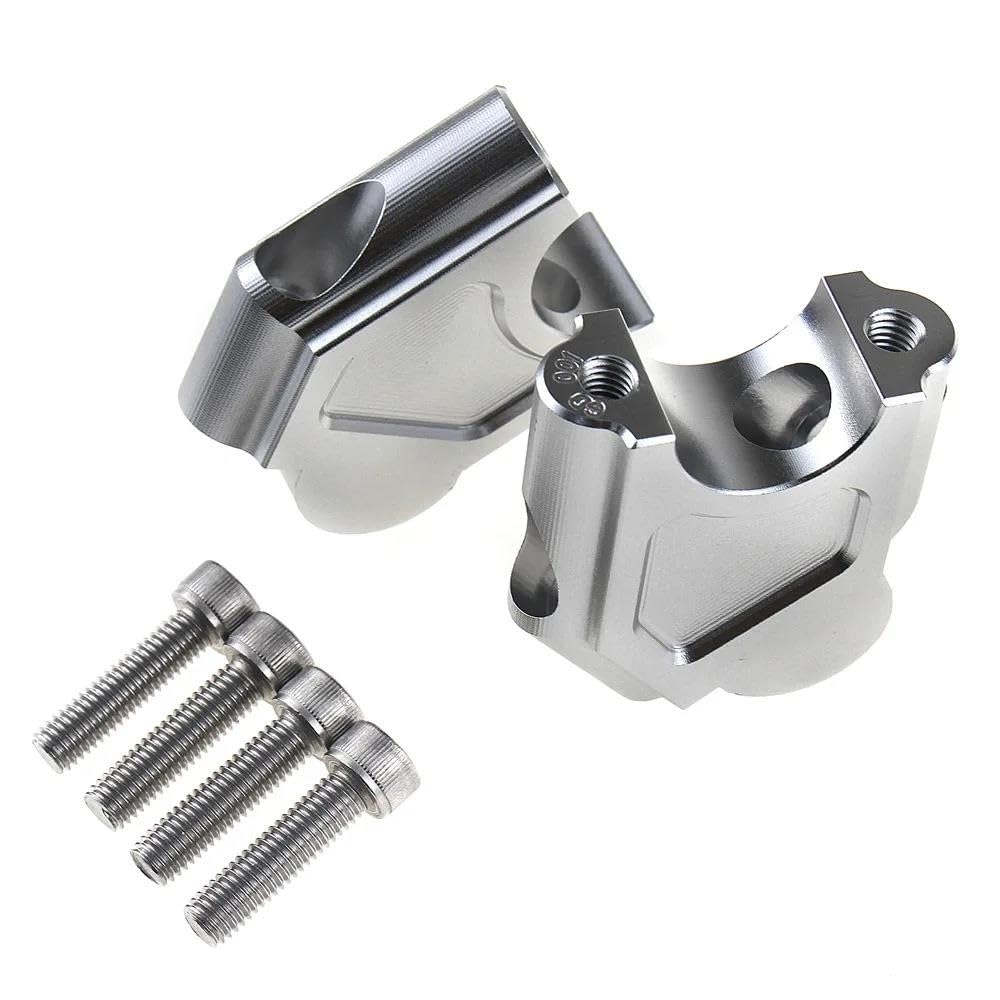 LLYIXUAI Motorrad Lenkererhöhung Für TRK502 Für TRK502X Für Leoncino 500 Für BJ500 Für 502C Motorrad Zubehör Griff Bar Clamp Angehoben Verlängern Lenker Riser(Silver) von LLYIXUAI