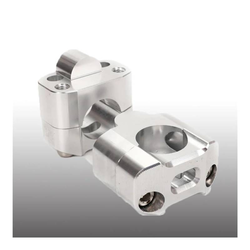 LLYIXUAI Motorrad Lenkererhöhung Motorrad Lenker Fat Bar Riser Mount Clamp Adapter 22MM Bis 28MM Für Pit Dirt Bike Für ATV(Silver) von LLYIXUAI