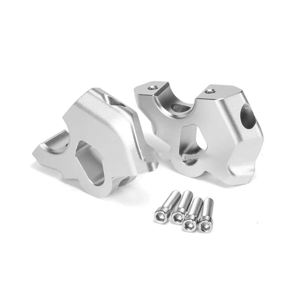 LLYIXUAI Motorrad Lenkererhöhung Motorrad Lenker Riser Griff Bar Clamp Verlängern Adapter Zubehör Für R1300GS 2024(Silver) von LLYIXUAI