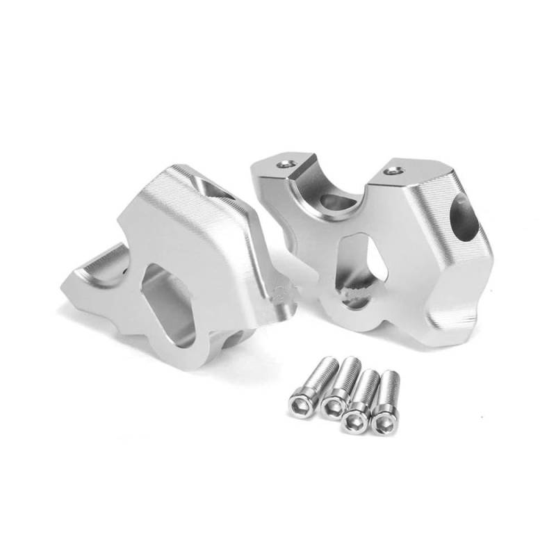 LLYIXUAI Motorrad Lenkererhöhung Motorrad Lenker Riser Griff Bar Clamp Verlängern Adapter Zubehör Für R1300GS 2024(Silver) von LLYIXUAI