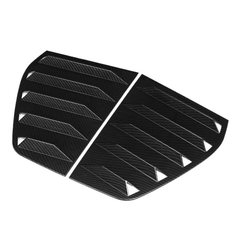 2 Stück Auto-Hinterseitenfenster-Lamellen, hintere Entlüftungsöffnung, Seitenteil, Fensterabdeckungen, Verkleidung, kompatibel mit Volkswagen Golf 6 MK6 GTI R 2010–2014(Carbon Fiber Style) von LLYUVXYJ