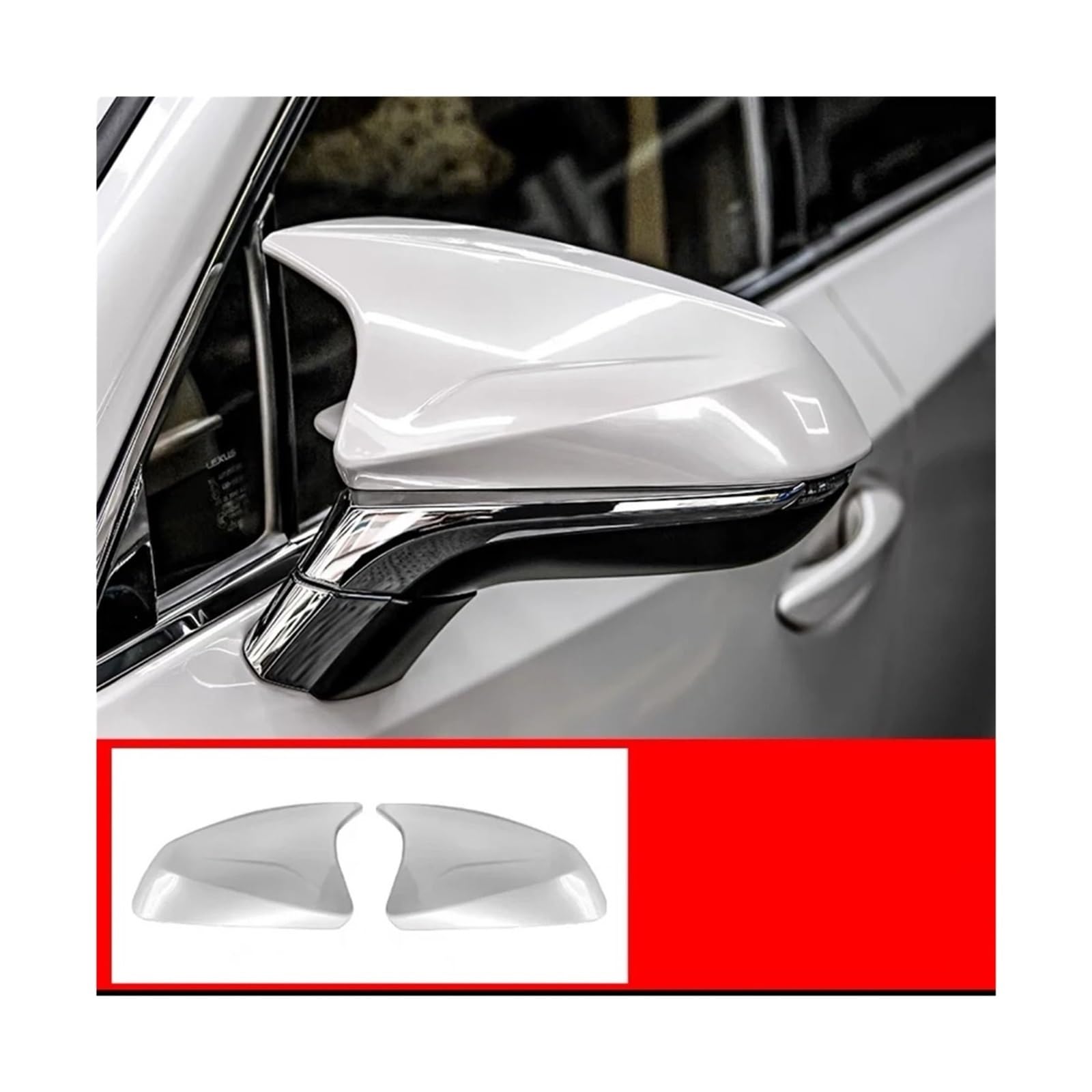 2 Stück Upgrade Rückspiegelabdeckung Ochsenhorn Rückspiegelabdeckungen Kappe Passend for Lexus NX 2015-2022 RX 2016-2022(Quartz White) von LLYUVXYJ