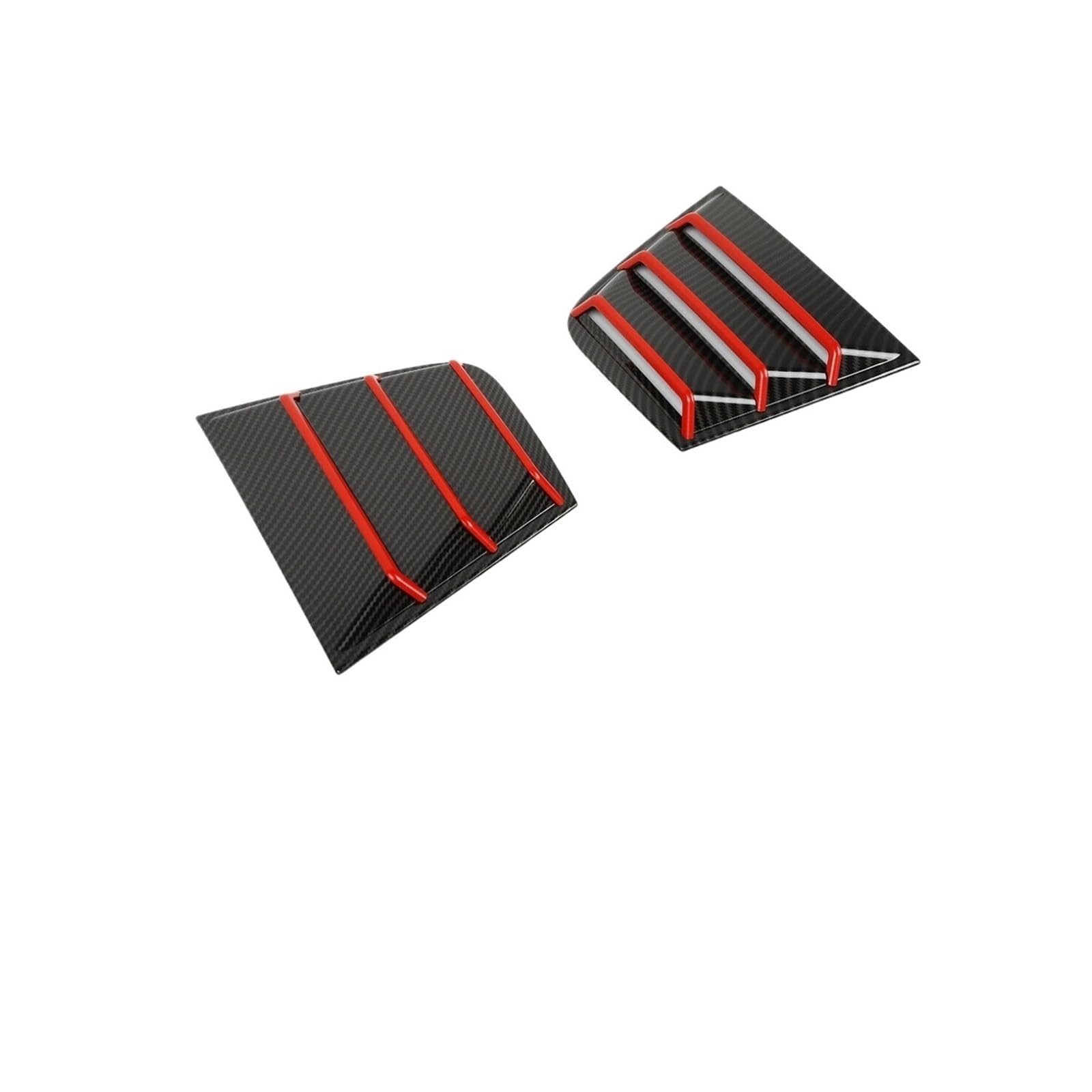 2x Carbon Fiber + ROT Hinten Fenster Seite Lamellen Vent Trim Kompatibel for Dodge Charger 15-2021 von LLYUVXYJ