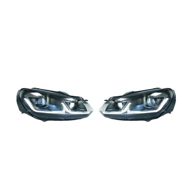 Auto Licht Kompatibel for VW Golf 6 Scheinwerfer Mk6 2009-2012 LED Projektor Objektiv Scheinwerfer DRL Blinker Lampen fernlicht Lampen(Sliver) von LLYUVXYJ