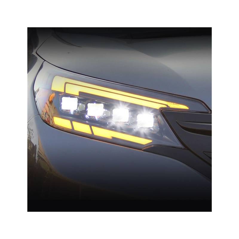 Auto Lichter Kompatibel for Honda CRV 2012 2013 2014 LED DRL Auto Scheinwerfer Montage Objektiv Dynamische Lampe Starten Animation werkzeug Zubehör von LLYUVXYJ