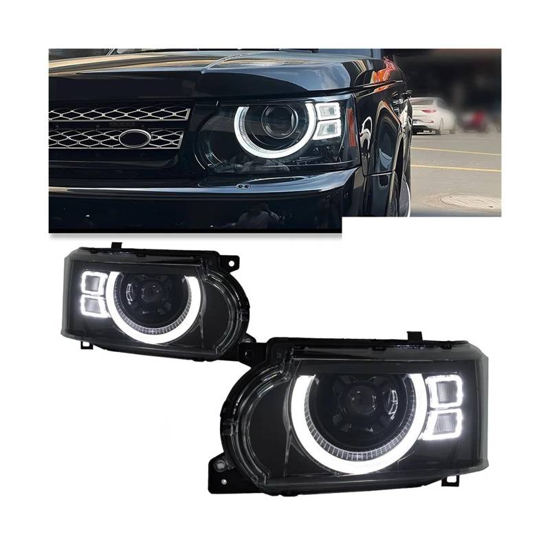 LLYUVXYJ Auto Lichter Kompatibel for Range Rover LED Scheinwerfer 2005-2013 sport Kopf Lampe Drl Projektor Objektiv Automotive Zubehör von LLYUVXYJ