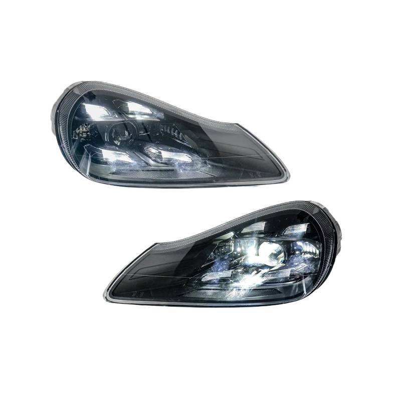 Auto-Scheinwerfer kompatibel for Porsche Cayenne 957 2007–2010, Upgrade geändert auf 2021, dynamische Blinker-Bremse, Auto-LED-Scheinwerfer-Baugruppe(2007-2010_2PS_LEFT) von LLYUVXYJ