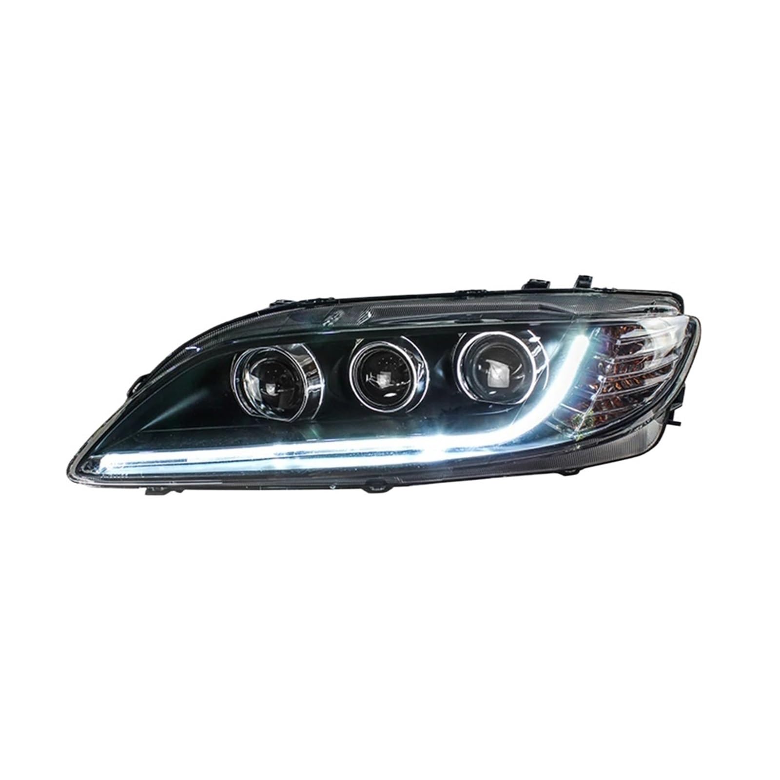 Auto Styling Kompatibel for Mazda 6 Scheinwerfer 2004-2012 Mazda6 LED Scheinwerfer LED DRL Hid Kopf Lampe Angel Eye bi Xenon Zubehör(Headlight LED) von LLYUVXYJ