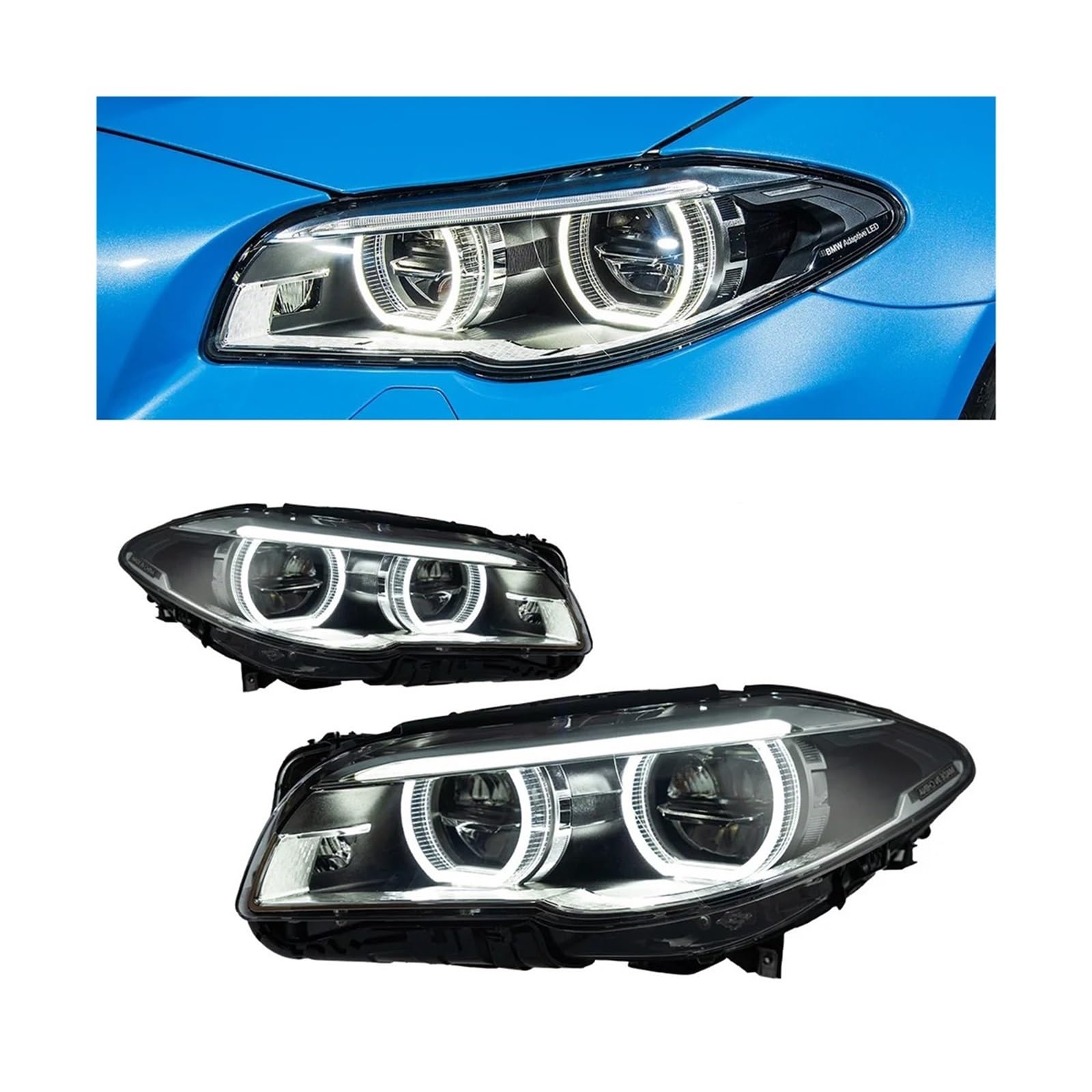 Auto Styling Kopf Lampe Kompatibel for BMW F10 Scheinwerfer 2010-2016 520i 525i 530i F18 LED Scheinwerfer Projektor DRL Automotive Zubehör(For 2010-2013) von LLYUVXYJ