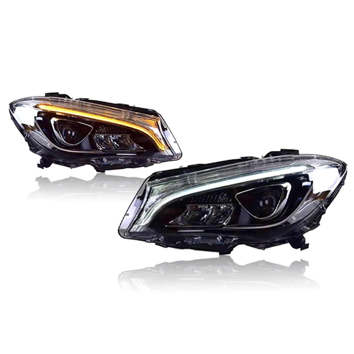 Autoscheinwerfer kompatibel for Benz CLA W117 2014–2018, LED-Autolampen, Tagfahrlicht, dynamische Blinker, Autozubehör von LLYUVXYJ