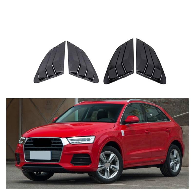 Kompatibel for AUDI Q3 Heckscheiben-Lamellenabdeckung, Zierleisten, Lüftungsschlitze, Sonnenschutz, Autozubehör 2011–2018, 2019–2022, 2023(For 2011-2018,Black Left) von LLYUVXYJ