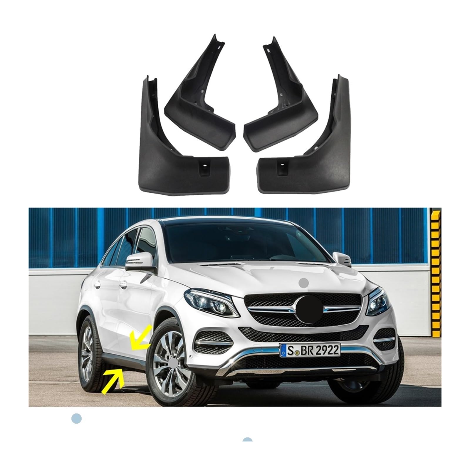 Kompatibel for Mercedes-Benz GLE-Klasse Coupé C292 2015 2016 2017 2018 Kotflügel Kotflügelverbreiterung Schmutzfänger Spritzschutz Kotflügel Autozubehör(NO Running Board) von LLYUVXYJ