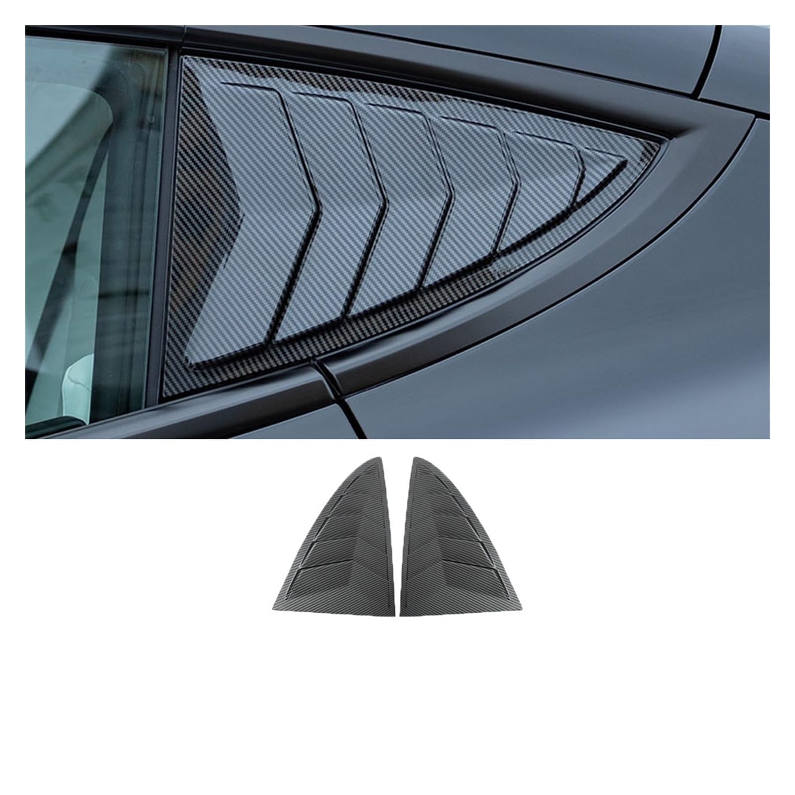 Kompatibel mit Tesla Model 3 Highland 2024. Abdeckung for hintere Dreiecksfensterläden. Abdeckung for hintere Dreiecksfensterspoiler-Lamellenläden.(3 2021-2023 Carbon) von LLYUVXYJ