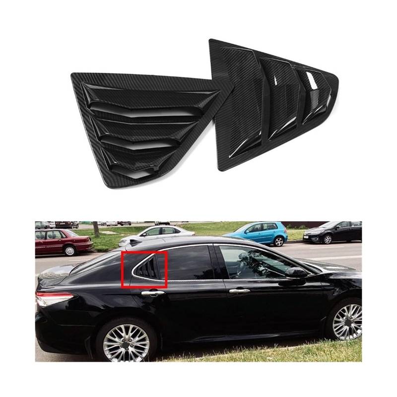 Kompatibel mit Toyota Camry L LE SE XLE XSE 2018 2019 2020 2021, Seitenfenster hinten, Lüftungsschlitzabdeckung, Luftauslass, Shutter, Autoaußenbereich(Carbon Fiber Look) von LLYUVXYJ