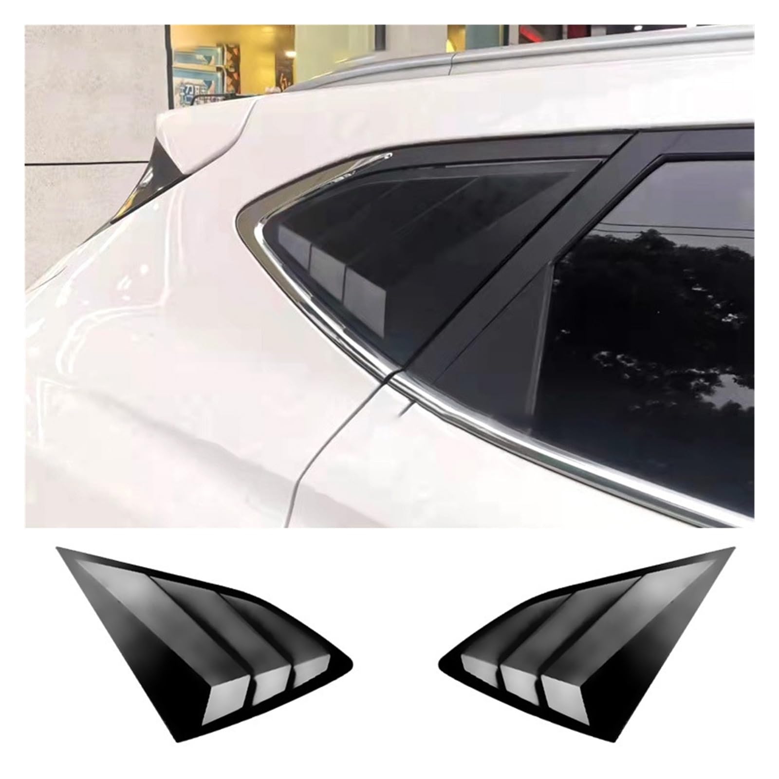 Seitenfenster-Lamellen for Hyundai Tucson 2015–2020, Scoop-Abdeckung, Entlüftung, Carbon-Oberfläche, Spoiler, dekoratives Zubehör(Glossy Black) von LLYUVXYJ