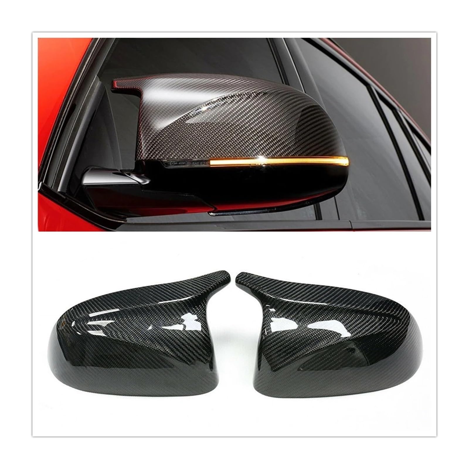 Spiegelabdeckung Kompatibel for BMW X3 G01 G08 X4 G02 X5 G05 X6 G06 X7 G07 2018-2024 Carbon Fiber Ersatz Auto Außen Rückansicht Kappen Shell von LLYUVXYJ