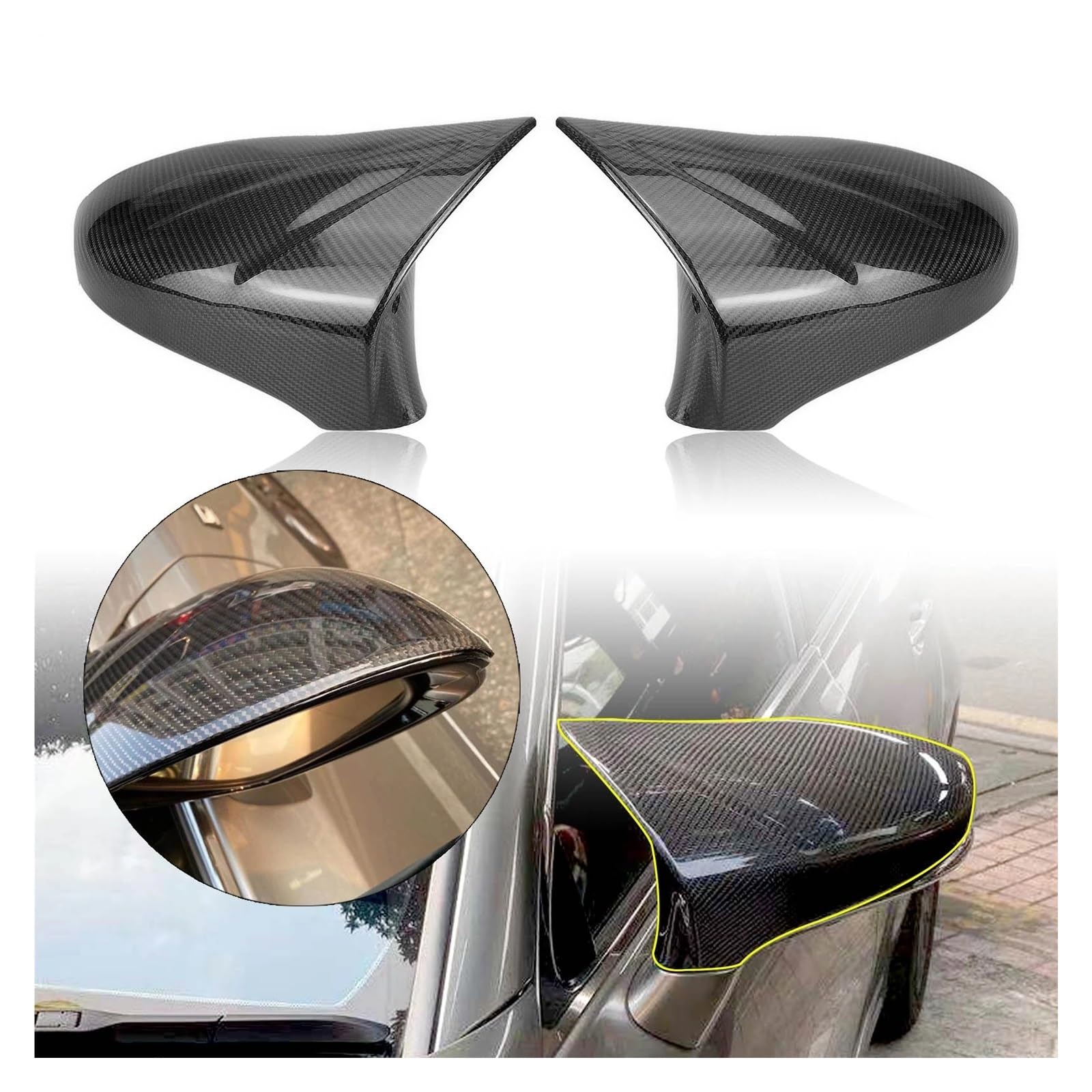 Spiegelabdeckung Kompatibel for Lexus IS200 250 300 RC 200 300 350 RC F SPORT IS CT ​​ES LS GS RHD/LHD Außenrückspiegelkappenschale aus Kohlefaser(Left Hand Driver) von LLYUVXYJ