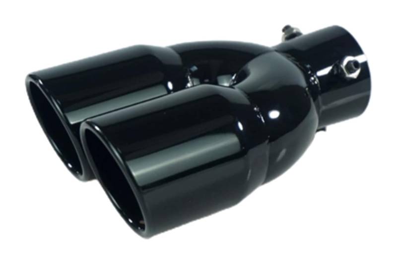 Auto-Auspuffrohr Auspuff-Endrohr Universal 63 Mm Auto-Einlass Doppelläufig Hintere Auspuffspitze Endrohr Schalldämpfer Auslass Auto-Auspuffspitzen(Black W) von LMHGMUBVR