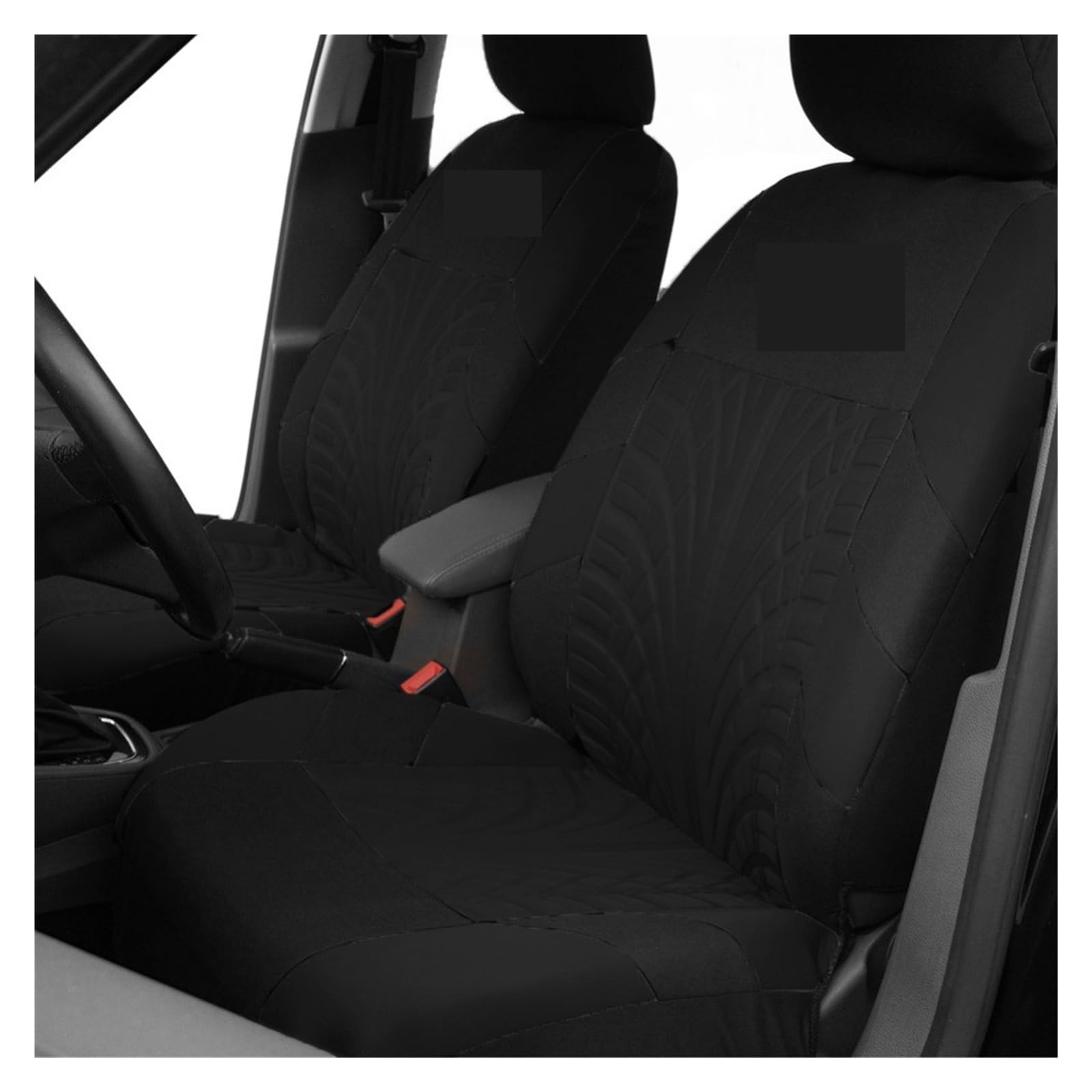 Auto Sitzbezügesets Autositzbezug, Polyesterstoff, Universal-Set, rot, Auto-Styling, passend für die meisten Auto-Innenausstattungen, Sitzbezüge für Limousinen.(Schwarz,2xHigh Back Seat Covers) von LMHGMUBVR