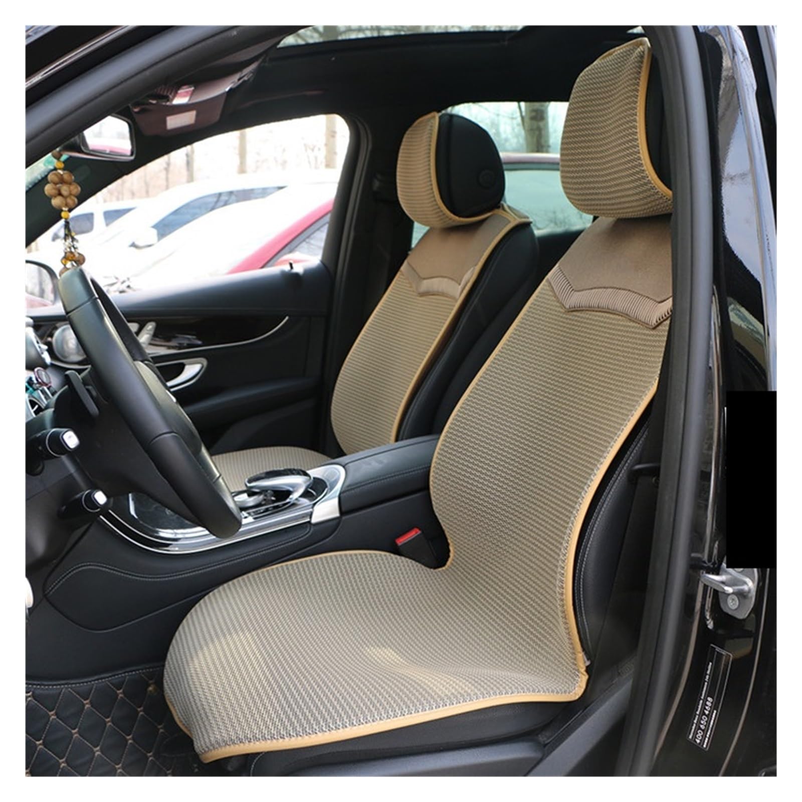 Auto Sitzbezügesets Für die meisten Autos, LKWs, SUVs, schützt Sitze, Autositzbezug, Air-Mesh-Autositzkissen.(Beige,2 Front seat) von LMHGMUBVR