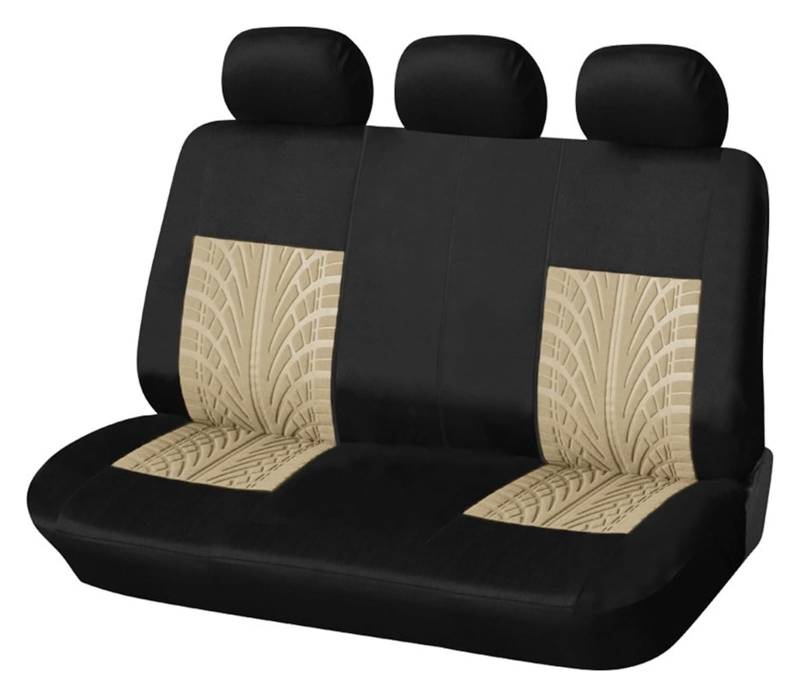 LMHGMUBVR Auto-Schonbezug Autositzkissen-Protektoren Autositzschutz Autositzbezüge-Set Universelle Autobezüge Mit Reifenspur-Detail-Styling(Beige Back Part) von LMHGMUBVR