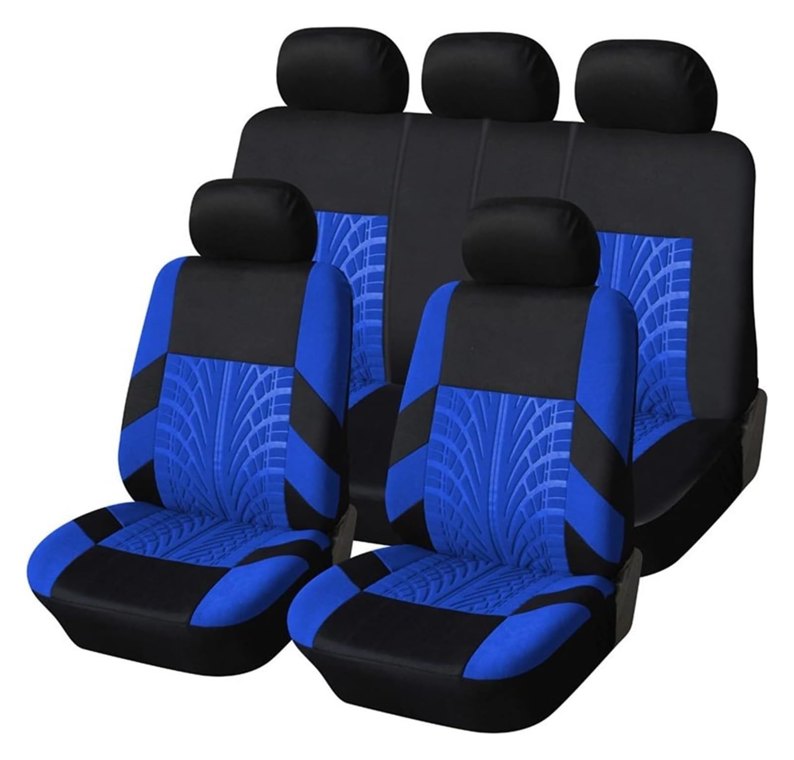 LMHGMUBVR Auto-Schonbezug Autositzkissen-Protektoren Autositzschutz Autositzbezüge-Set Universelle Autobezüge Mit Reifenspur-Detail-Styling(Blue Full Set) von LMHGMUBVR