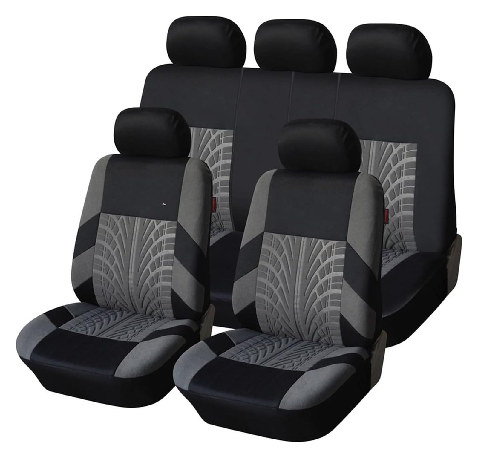 LMHGMUBVR Auto-Schonbezug Autositzkissen-Protektoren Autositzschutz Autositzbezüge-Set Universelle Autobezüge Mit Reifenspur-Detail-Styling(Gray Full Set) von LMHGMUBVR