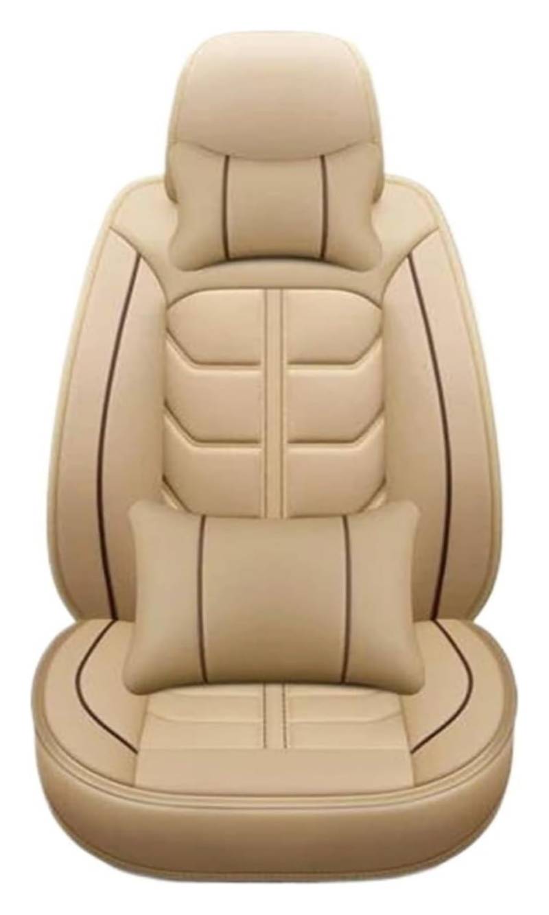 LMHGMUBVR Auto-Schonbezug Für A6L R8 Q3 Q5 Q7 S4 RS TT Für Quattro A7 A8 A3 A4 A5 Autositzbezug Autositzbezüge 5 Sitze Für Alle Medels(Beige Pillow 1) von LMHGMUBVR