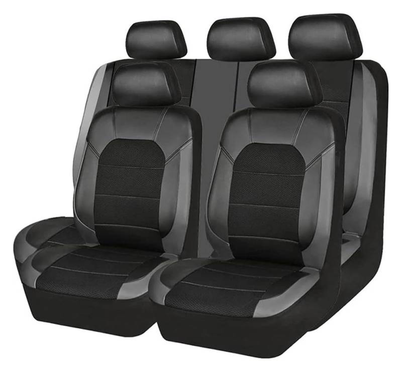 LMHGMUBVR Auto-Schonbezug Für Acura Alle Modelle Für MDX ZDX RDX RL TL ILX CDX TLX-L Leder Atmungsaktive Autozubehör Autositzbezüge Autositzbezug(5 Seats Black Grey) von LMHGMUBVR