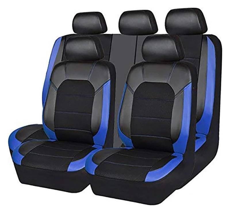 LMHGMUBVR Auto-Schonbezug Für Acura Für MDX ZDX RDX RL TL ILX CDX TLX-L Leder Atmungsaktive Stoff Auto Zubehör Auto Sitzbezüge Auto Sitzbezug(5 Seats Black Blue) von LMHGMUBVR