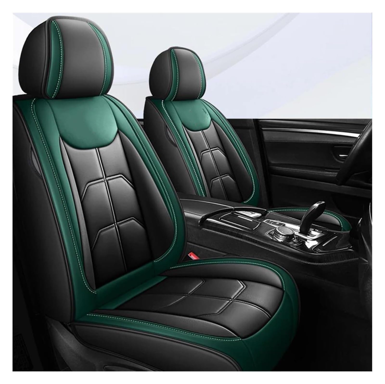 LMHGMUBVR Auto-Schonbezug Für Alle Automodelle Für Altima Für Cube Für Dualis Für Tiida Für Bluebird Universal Autositzbezug Autositzbezüge(Black Green) von LMHGMUBVR