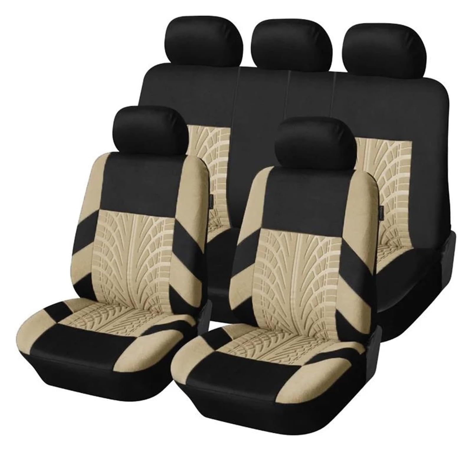 LMHGMUBVR Auto-Schonbezug Für C4 Autositzbezüge Autositzbezug Autositzbezüge Stickerei Autositzbezüge Set Auto Organizer Universal(Beige Full Set) von LMHGMUBVR