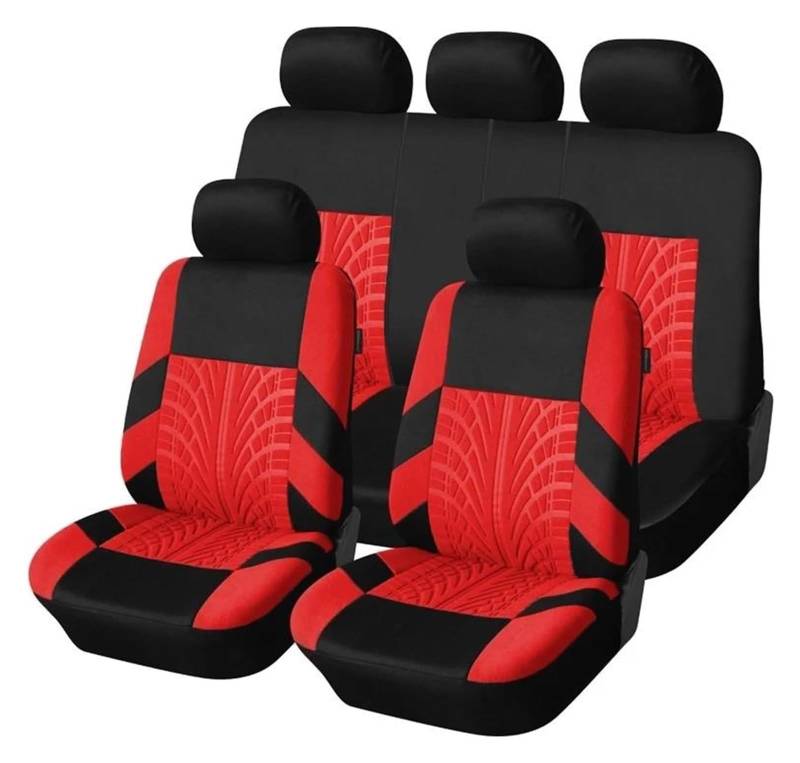 LMHGMUBVR Auto-Schonbezug Für C4 Autositzbezüge Autositzbezug Autositzbezüge Stickerei Autositzbezüge Set Auto Organizer Universal(Red Full Set) von LMHGMUBVR