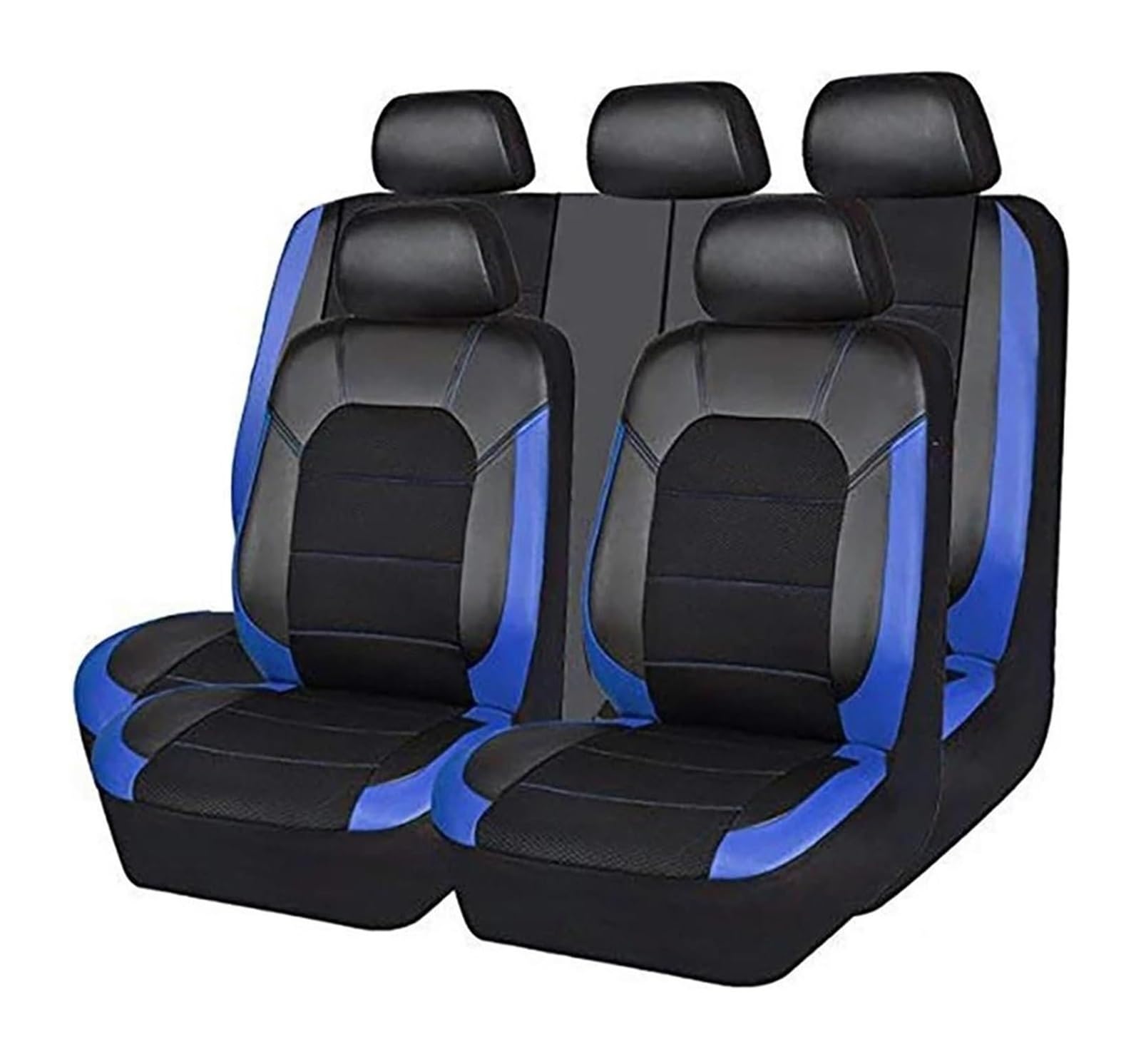 LMHGMUBVR Auto-Schonbezug Für Civic Für Fit Für CRV XRV Für A&ccord Für Odyssey Für Jazz Für City Atmungsaktive Stoff Auto Sitzbezüge Auto Sitz Abdeckung(5 Seats Black Blue) von LMHGMUBVR