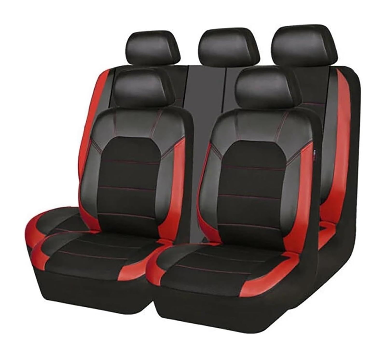 LMHGMUBVR Auto-Schonbezug Für Civic Für Fit Für CRV XRV Für A&ccord Für Odyssey Für Jazz Für City Atmungsaktive Stoff Auto Sitzbezüge Auto Sitz Abdeckung(5 Seats Black Red) von LMHGMUBVR