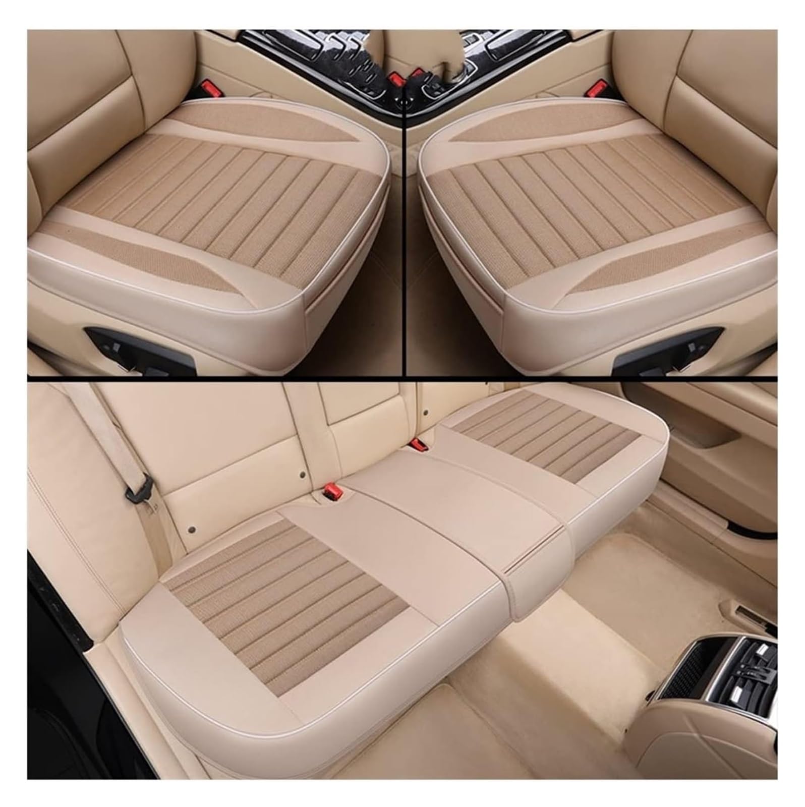 LMHGMUBVR Auto-Schonbezug Für Discovery 3/4 Für Freelander 2 Sport Für Range Sport Für Evoque Auto Styling Auto Sitzbezüge Auto Pad Kissen(1 Set,Beige) von LMHGMUBVR